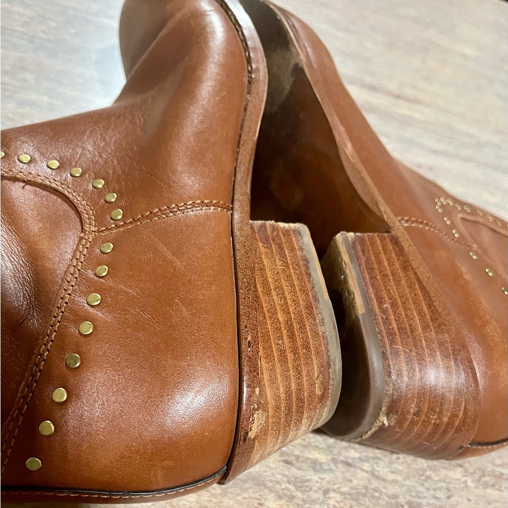 Coach tan leather ankle boots with studs - Picture 12 of 15